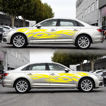 2 PCS/Set D-521 Fire Totem Pattern Car Modified Decorative Sticker(Yellow) - Decorative Sticker by buy2fix | Online Shopping UK | buy2fix