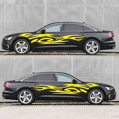 2 PCS/Set D-521 Fire Totem Pattern Car Modified Decorative Sticker(Yellow) - Decorative Sticker by buy2fix | Online Shopping UK | buy2fix