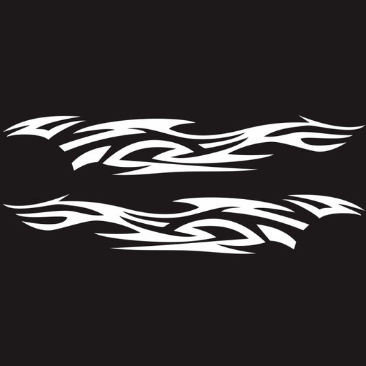 2 PCS/Set D-521 Fire Totem Pattern Car Modified Decorative Sticker(White) - Decorative Sticker by buy2fix | Online Shopping UK | buy2fix