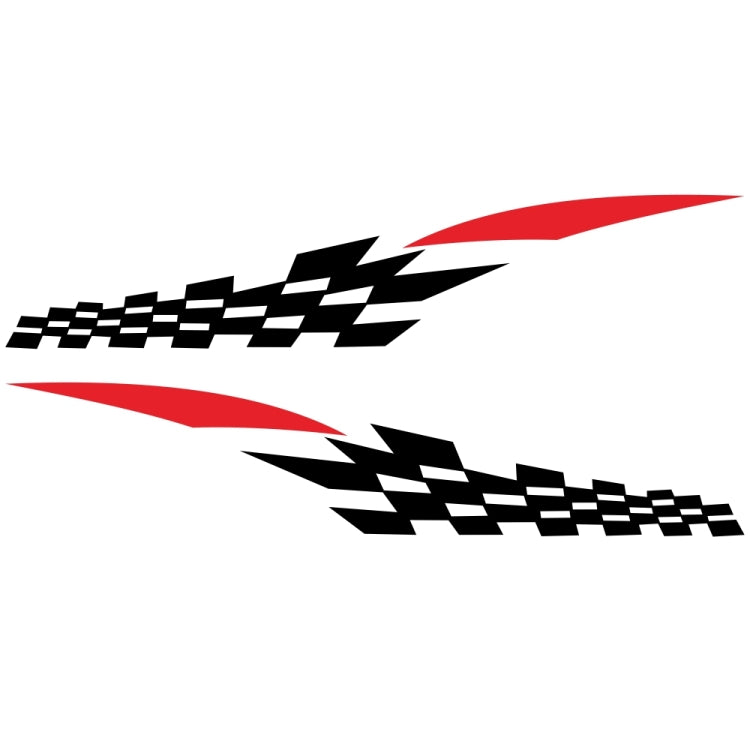 2 PCS/Set D-538 Checkered Totem Pattern Car Modified Decorative Sticker(Black+Red) - Decorative Sticker by buy2fix | Online Shopping UK | buy2fix