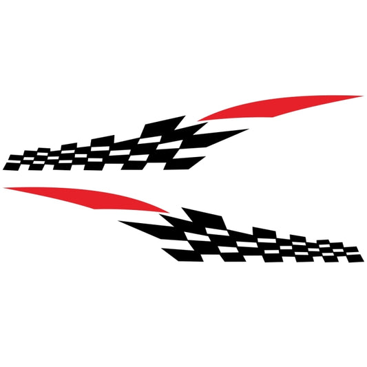 2 PCS/Set D-538 Checkered Totem Pattern Car Modified Decorative Sticker(Black+Red) - Decorative Sticker by buy2fix | Online Shopping UK | buy2fix