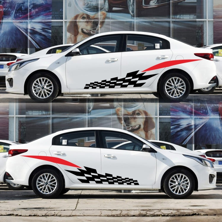 2 PCS/Set D-538 Checkered Totem Pattern Car Modified Decorative Sticker(Black+Red) - Decorative Sticker by buy2fix | Online Shopping UK | buy2fix