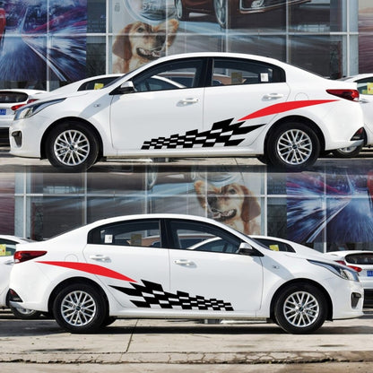 2 PCS/Set D-538 Checkered Totem Pattern Car Modified Decorative Sticker(Black+Red) - Decorative Sticker by buy2fix | Online Shopping UK | buy2fix