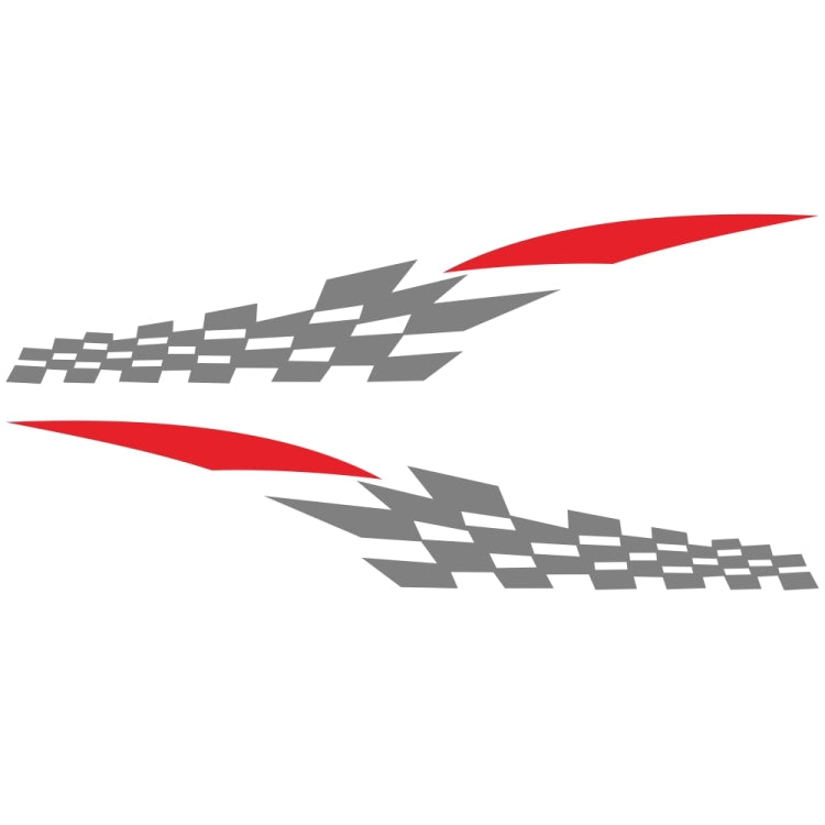 2 PCS/Set D-538 Checkered Totem Pattern Car Modified Decorative Sticker(Grey+Red) - Decorative Sticker by buy2fix | Online Shopping UK | buy2fix
