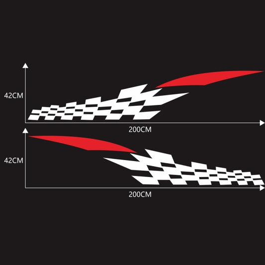2 PCS/Set D-538 Checkered Totem Pattern Car Modified Decorative Sticker(White+Red) - Decorative Sticker by buy2fix | Online Shopping UK | buy2fix