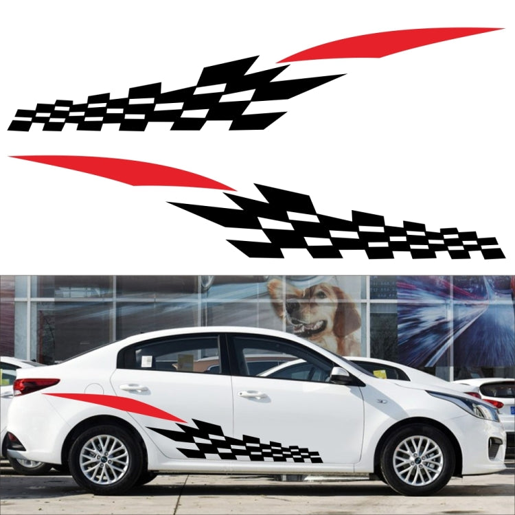 2 PCS/Set D-538 Checkered Totem Pattern Car Modified Decorative Sticker(Grey+Red) - Decorative Sticker by buy2fix | Online Shopping UK | buy2fix