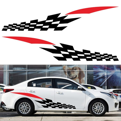 2 PCS/Set D-538 Checkered Totem Pattern Car Modified Decorative Sticker(Grey+Red) - Decorative Sticker by buy2fix | Online Shopping UK | buy2fix