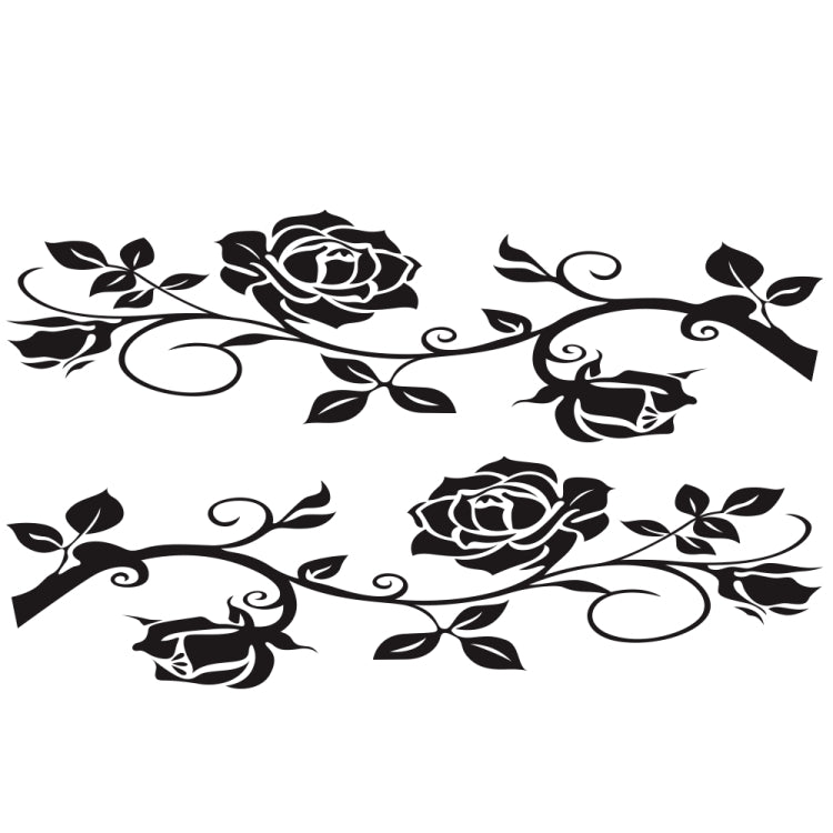 2 PCS/Set D-545 Rose Pattern Car Modified Decorative Sticker(Black) - Decorative Sticker by buy2fix | Online Shopping UK | buy2fix