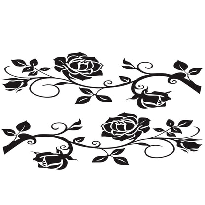 2 PCS/Set D-545 Rose Pattern Car Modified Decorative Sticker(Black) - Decorative Sticker by buy2fix | Online Shopping UK | buy2fix