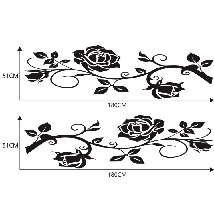 2 PCS/Set D-545 Rose Pattern Car Modified Decorative Sticker(Black) - Decorative Sticker by buy2fix | Online Shopping UK | buy2fix