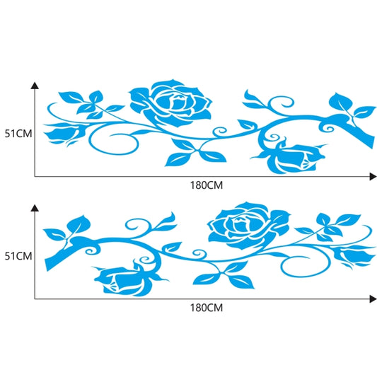 2 PCS/Set D-545 Rose Pattern Car Modified Decorative Sticker(Blue) - Decorative Sticker by buy2fix | Online Shopping UK | buy2fix