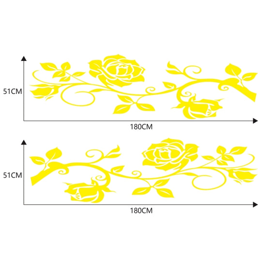 2 PCS/Set D-545 Rose Pattern Car Modified Decorative Sticker(Yellow) - Decorative Sticker by buy2fix | Online Shopping UK | buy2fix
