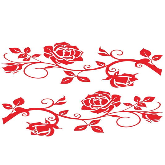2 PCS/Set D-545 Rose Pattern Car Modified Decorative Sticker(Red) - Decorative Sticker by buy2fix | Online Shopping UK | buy2fix