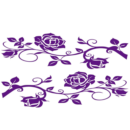 2 PCS/Set D-545 Rose Pattern Car Modified Decorative Sticker(Purple) - Decorative Sticker by buy2fix | Online Shopping UK | buy2fix