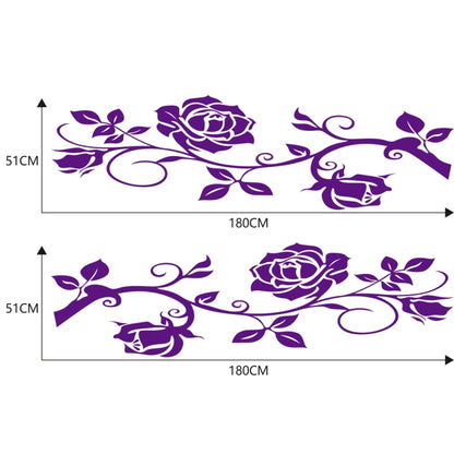 2 PCS/Set D-545 Rose Pattern Car Modified Decorative Sticker(Purple) by buy2fix