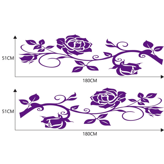 2 PCS/Set D-545 Rose Pattern Car Modified Decorative Sticker(Purple) - Decorative Sticker by buy2fix | Online Shopping UK | buy2fix