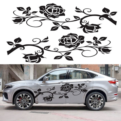 2 PCS/Set D-545 Rose Pattern Car Modified Decorative Sticker(Blue) - Decorative Sticker by buy2fix | Online Shopping UK | buy2fix