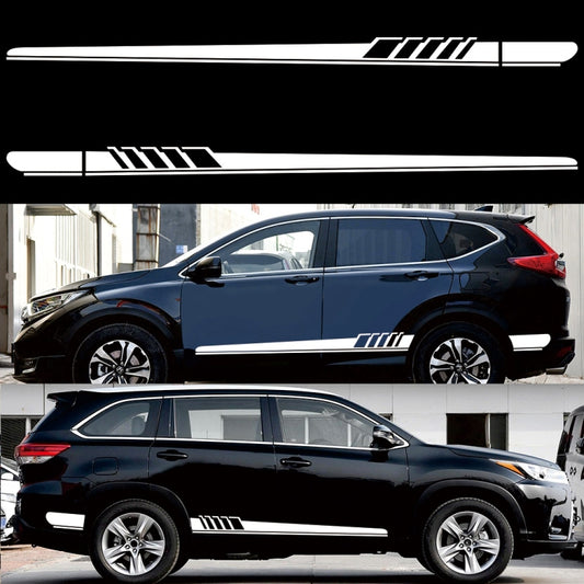 2 PCS/Set D-608 Stripe Pattern Car Modified Decorative Sticker(White) - Decorative Sticker by buy2fix | Online Shopping UK | buy2fix