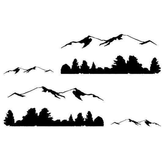 2 PCS/Set D-684 Mountain Totem Pattern Car Modified Decorative Sticker(Black) - Decorative Sticker by buy2fix | Online Shopping UK | buy2fix