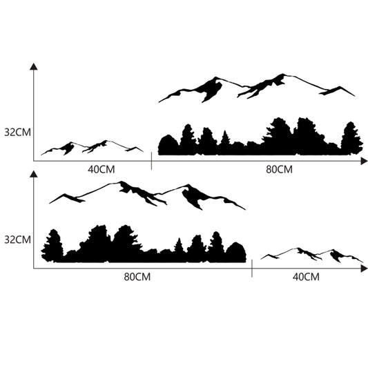 2 PCS/Set D-684 Mountain Totem Pattern Car Modified Decorative Sticker(Black) - Decorative Sticker by buy2fix | Online Shopping UK | buy2fix