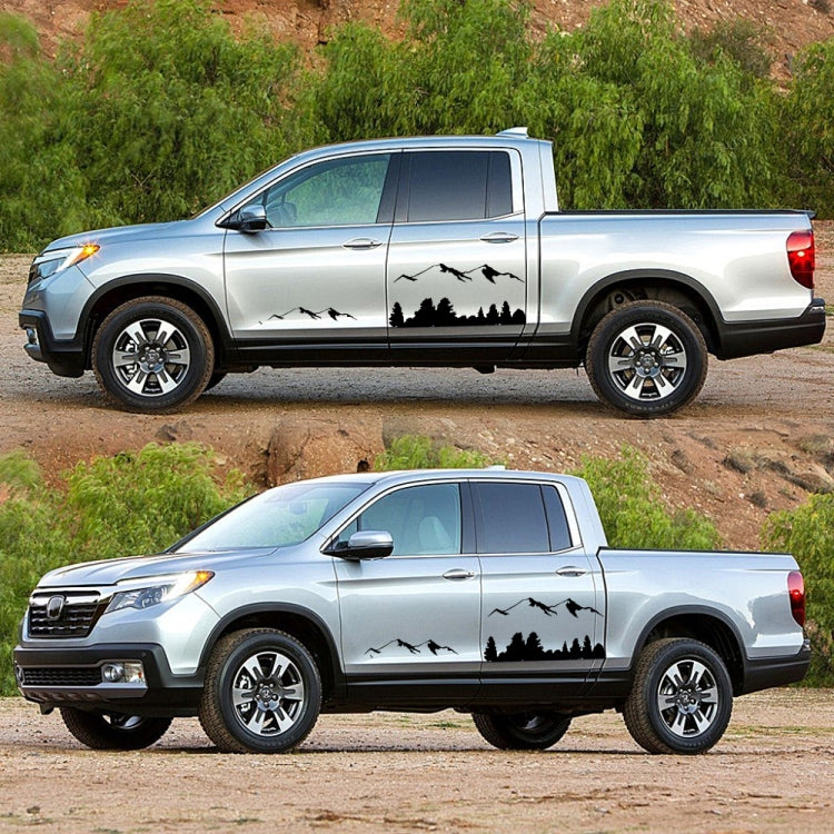 2 PCS/Set D-684 Mountain Totem Pattern Car Modified Decorative Sticker(Black) - Decorative Sticker by buy2fix | Online Shopping UK | buy2fix