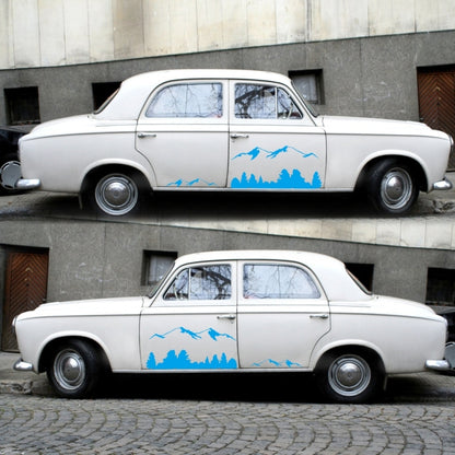 2 PCS/Set D-684 Mountain Totem Pattern Car Modified Decorative Sticker(Blue) - Decorative Sticker by buy2fix | Online Shopping UK | buy2fix