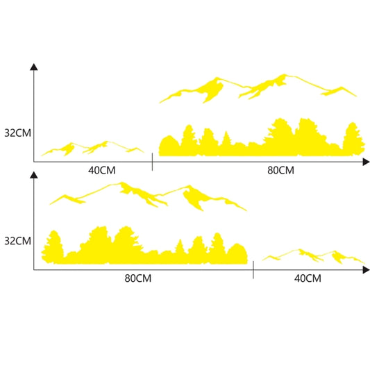 2 PCS/Set D-684 Mountain Totem Pattern Car Modified Decorative Sticker(Yellow) - Decorative Sticker by buy2fix | Online Shopping UK | buy2fix