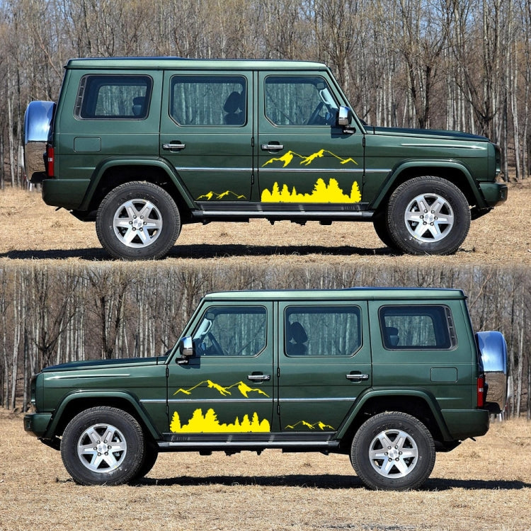2 PCS/Set D-684 Mountain Totem Pattern Car Modified Decorative Sticker(Yellow) - Decorative Sticker by buy2fix | Online Shopping UK | buy2fix