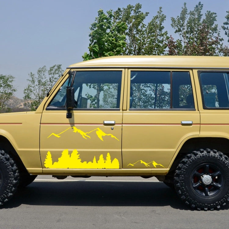 2 PCS/Set D-684 Mountain Totem Pattern Car Modified Decorative Sticker(Yellow) - Decorative Sticker by buy2fix | Online Shopping UK | buy2fix