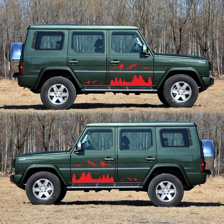 2 PCS/Set D-684 Mountain Totem Pattern Car Modified Decorative Sticker(Red) - Decorative Sticker by buy2fix | Online Shopping UK | buy2fix
