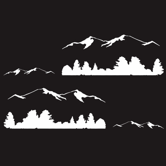 2 PCS/Set D-684 Mountain Totem Pattern Car Modified Decorative Sticker(White) - Decorative Sticker by buy2fix | Online Shopping UK | buy2fix