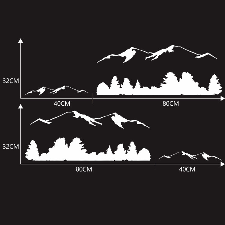 2 PCS/Set D-684 Mountain Totem Pattern Car Modified Decorative Sticker(White) - Decorative Sticker by buy2fix | Online Shopping UK | buy2fix