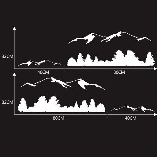 2 PCS/Set D-684 Mountain Totem Pattern Car Modified Decorative Sticker(White) - Decorative Sticker by buy2fix | Online Shopping UK | buy2fix