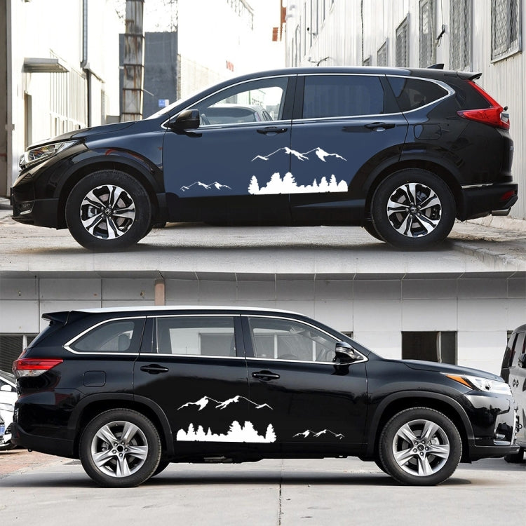 2 PCS/Set D-684 Mountain Totem Pattern Car Modified Decorative Sticker(White) - Decorative Sticker by buy2fix | Online Shopping UK | buy2fix