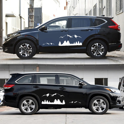 2 PCS/Set D-684 Mountain Totem Pattern Car Modified Decorative Sticker(White) - Decorative Sticker by buy2fix | Online Shopping UK | buy2fix