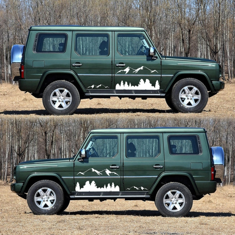 2 PCS/Set D-684 Mountain Totem Pattern Car Modified Decorative Sticker(White) - Decorative Sticker by buy2fix | Online Shopping UK | buy2fix