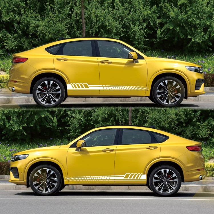 2 PCS/Set D-707 Striped Totem Pattern Car Modified Decorative Sticker(White) - Decorative Sticker by buy2fix | Online Shopping UK | buy2fix