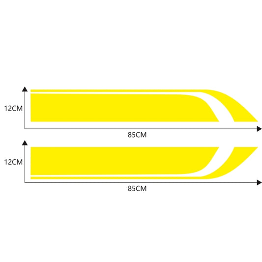 D-711 Stripe Pattern Car Modified Hood Decorative Sticker(Yellow) - Decorative Sticker by buy2fix | Online Shopping UK | buy2fix