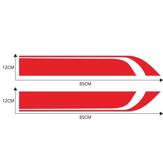 D-711 Stripe Pattern Car Modified Hood Decorative Sticker(Red) - Decorative Sticker by buy2fix | Online Shopping UK | buy2fix