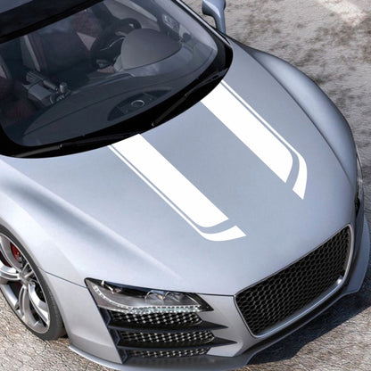 D-711 Stripe Pattern Car Modified Hood Decorative Sticker(White) - Decorative Sticker by buy2fix | Online Shopping UK | buy2fix