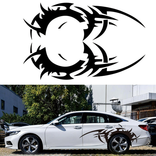 2 PCS/Set D-719 Flame Hot Wheel Pattern Car Modified Decorative Sticker(Black)