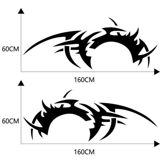 2 PCS/Set D-719 Flame Hot Wheel Pattern Car Modified Decorative Sticker(Black) - Decorative Sticker by buy2fix | Online Shopping UK | buy2fix