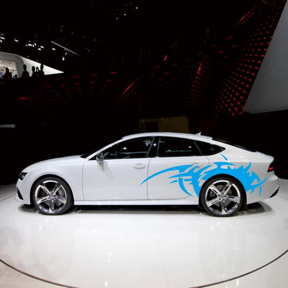 2 PCS/Set D-719 Flame Hot Wheel Pattern Car Modified Decorative Sticker(Blue) by buy2fix