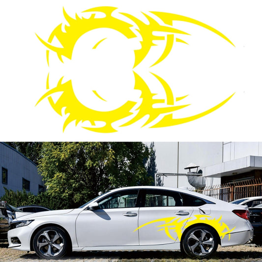 2 PCS/Set D-719 Flame Hot Wheel Pattern Car Modified Decorative Sticker(Yellow) - Decorative Sticker by buy2fix | Online Shopping UK | buy2fix