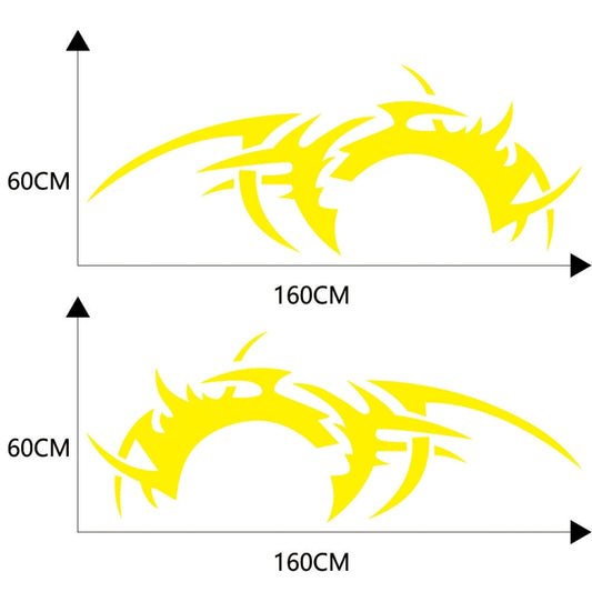 2 PCS/Set D-719 Flame Hot Wheel Pattern Car Modified Decorative Sticker(Yellow) - Decorative Sticker by buy2fix | Online Shopping UK | buy2fix