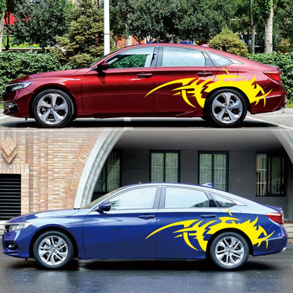 2 PCS/Set D-719 Flame Hot Wheel Pattern Car Modified Decorative Sticker(Yellow) by buy2fix