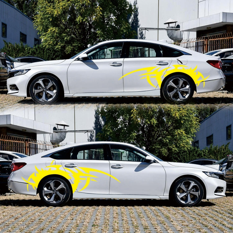 2 PCS/Set D-719 Flame Hot Wheel Pattern Car Modified Decorative Sticker(Yellow) by buy2fix