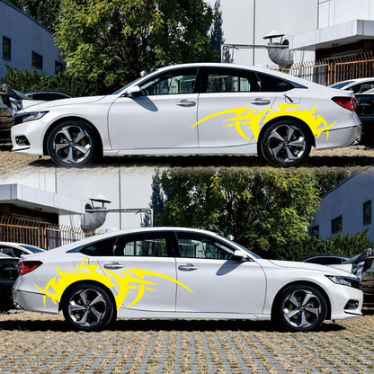 2 PCS/Set D-719 Flame Hot Wheel Pattern Car Modified Decorative Sticker(Yellow) by buy2fix