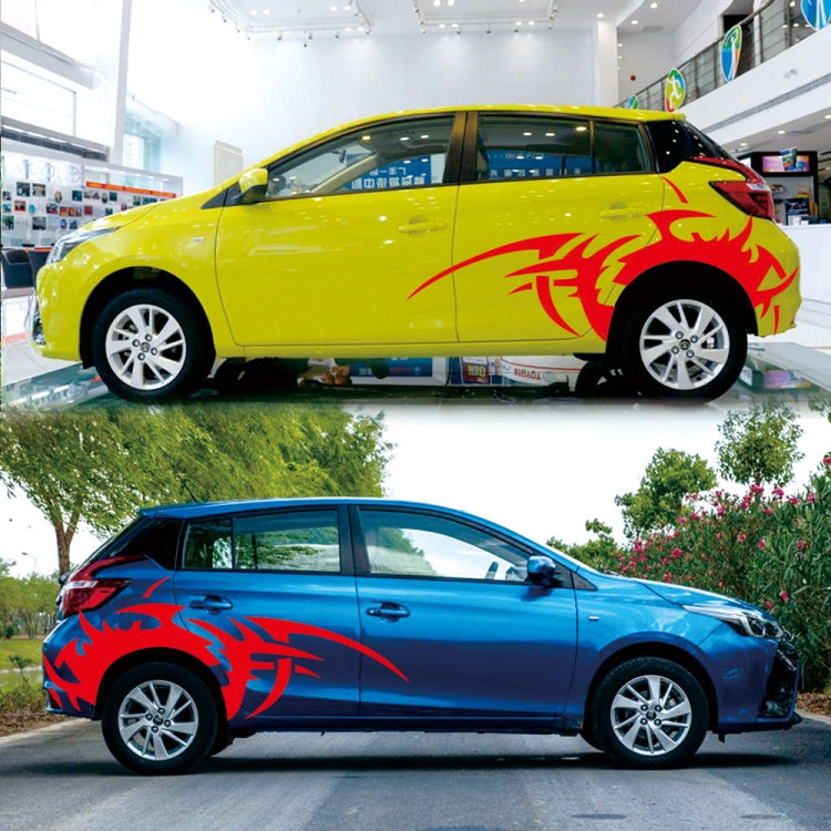 2 PCS/Set D-719 Flame Hot Wheel Pattern Car Modified Decorative Sticker(Red) - Decorative Sticker by buy2fix | Online Shopping UK | buy2fix