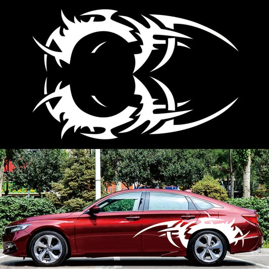 2 PCS/Set D-719 Flame Hot Wheel Pattern Car Modified Decorative Sticker(White) - Decorative Sticker by buy2fix | Online Shopping UK | buy2fix